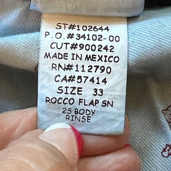 True Religion Rocco Relaxed Skinny Jeans Blue Denim Dark Wash Sz 33 flap Pocket - Picture 14 of 14